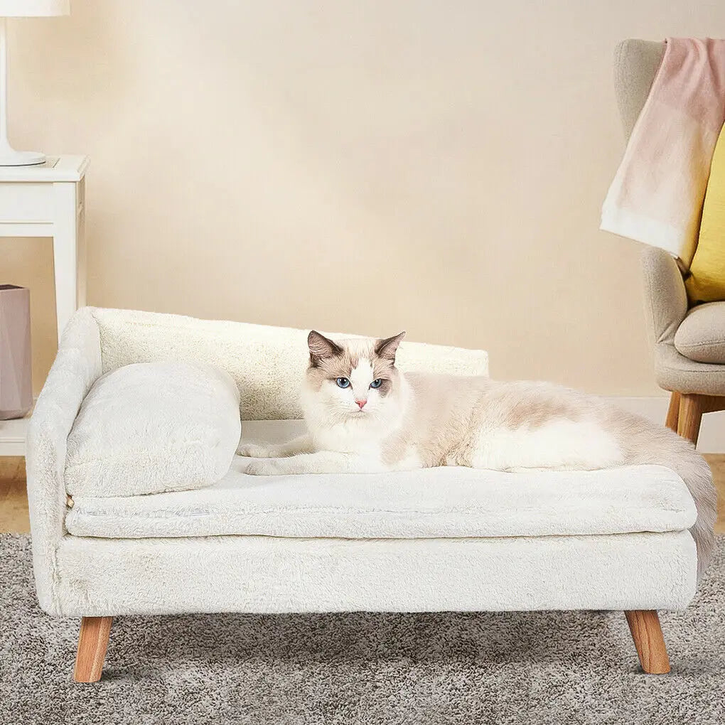 Elevated Pet Bed with Wood Legs