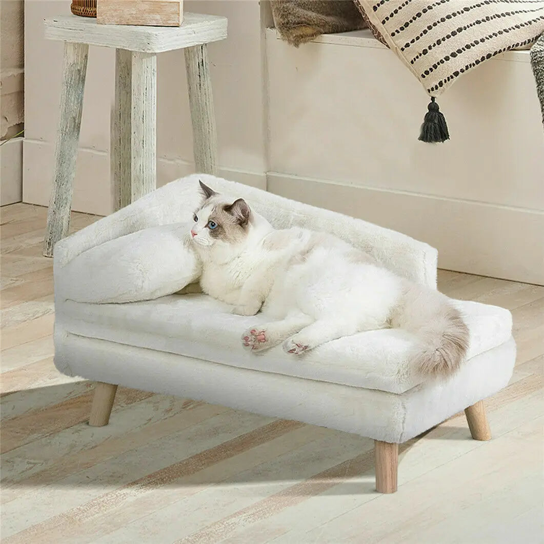 Elevated Pet Bed with Wood Legs