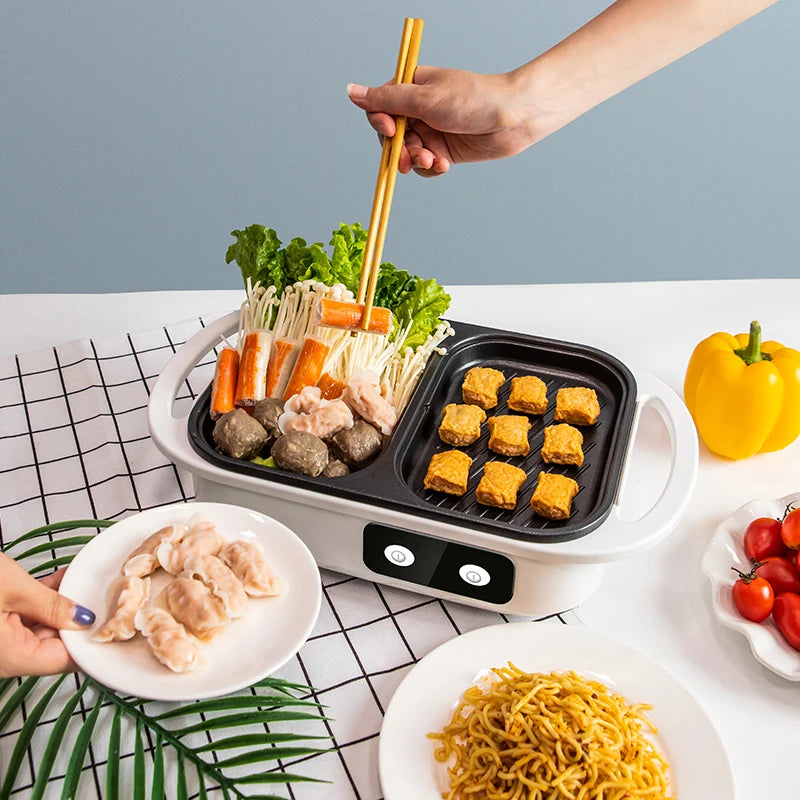 2-in-1 Non-Stick Shabu Pot Griddle